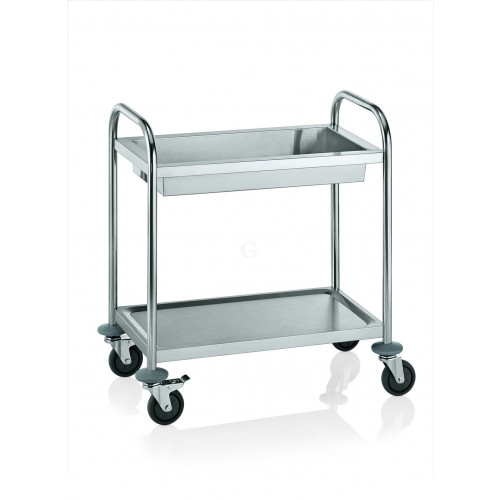 WAS Abräumwagen mit Wanne/Bord 70 x 47 x 81 cm Edelstahl