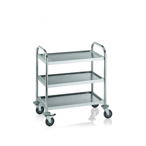 WAS Servierwagen mit 3 Borden 70,5 x 41 x 84 cm Edelstahl