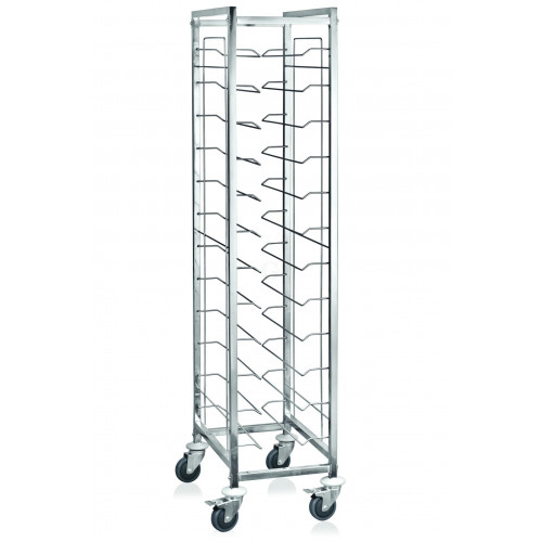 WAS GN Tablettwagen 1/1 für 12 Tabletts 60 x 39 x 180 cm Chromnickelstahl