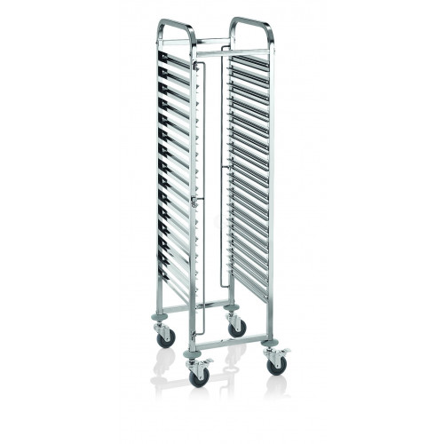 WAS EN Regalwagen für 15 bis 30 Euronorm Tabletts 55 x 42,5 x 174 cm Chromnickelstahl