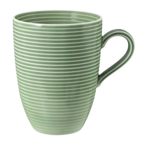 Seltmann Weiden BEAT Color Glaze Becher mit Henkel 0,35 l mit Relief , salbeigrün