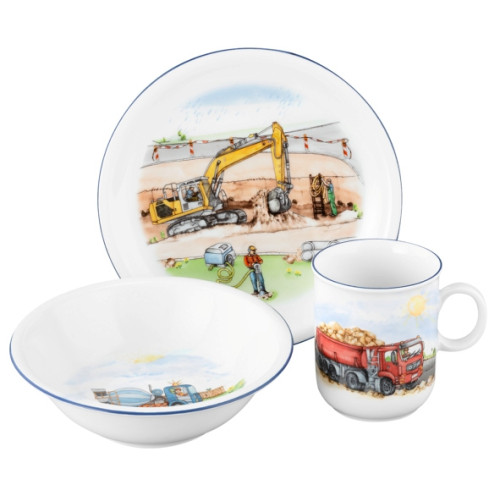 Seltmann Weiden Kindergeschirr Compact Auf der Baustelle Kinder-Set 3-teilig