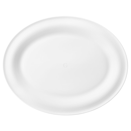 Seltmann Weiden BEAT Servierplatte 35x28 cm, oval mit Relief, weiß