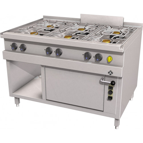 MKN Optima 850 Gas Herd 6-flammig mit Gas-Backofen 2/1 GN