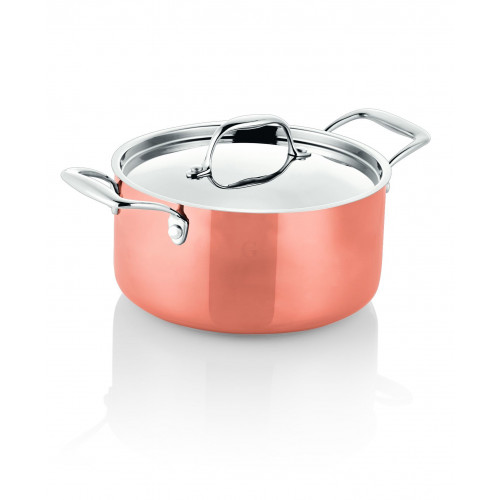 WAS Bratentopf mit Deckel Copper 3Ply Ø 20 cm 2,9 Liter 3PLY