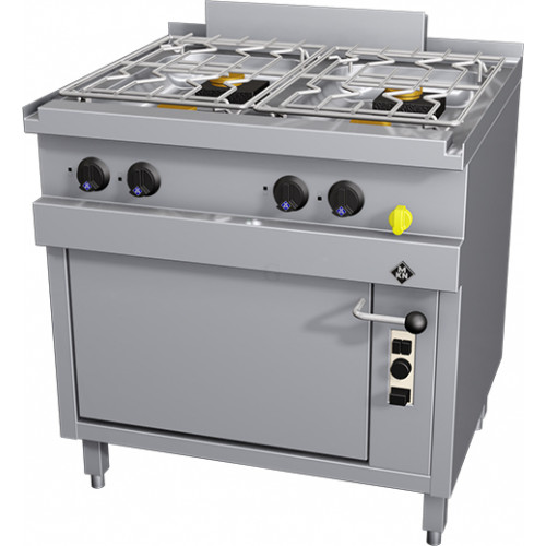 MKN Optima 700 Gas Herd 4-flammig mit Gas-Backofen 1 1/2 GN