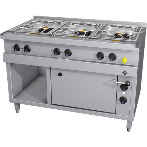 MKN Optima 700 Gas Herd 6-flammig mit E-Backofen 1 1/2 GN