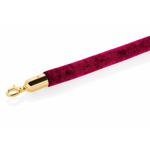 WAS Verbindungstau Classic Ø 3,2 cm 1,5 m burgunderrot Velours goldfarben Edelstahl