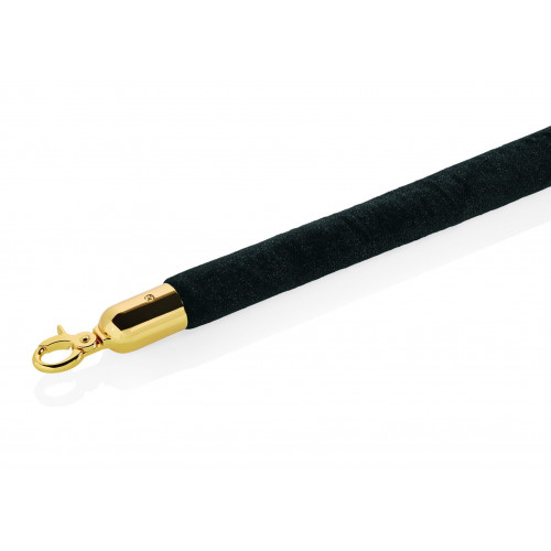 WAS Verbindungstau Classic Ø 3,2 cm 1,5 m schwarz Velours goldfarben Edelstahl