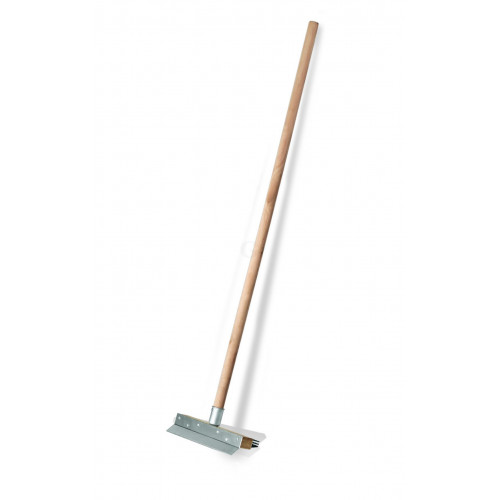 WAS Reinigungsbürste mit Schaber 156 cm mit Stahlborsten 4 cm Holz