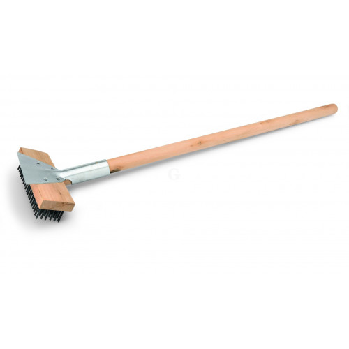 WAS Reinigungsbürste mit Schaber 75 cm mit Stahlborsten 2,5 cm Holz