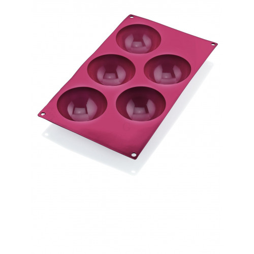 WAS Halbkugel Cake Pan 31 red 6 Formen Ø 7 cm Silikon