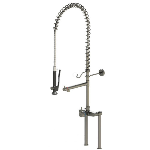 Echtermann TOP CLEAN Geschirrspülbrause mit Spültisch- Einhebelmischer und Schwenkauslauf, 1250mm LEED