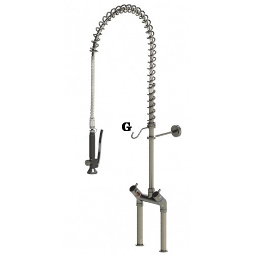 Echtermann CLASSIC CLEAN Geschirrspülbrause Zweigriffmischbatterie, 1250mm