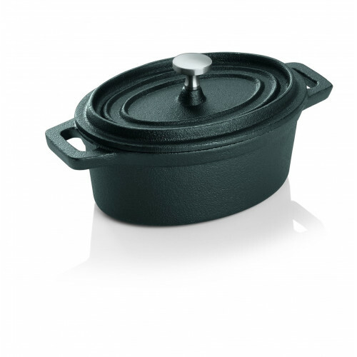 WAS Cocotte 12,5 x 9,5 x 6,5 cm schwarz Gusseisen