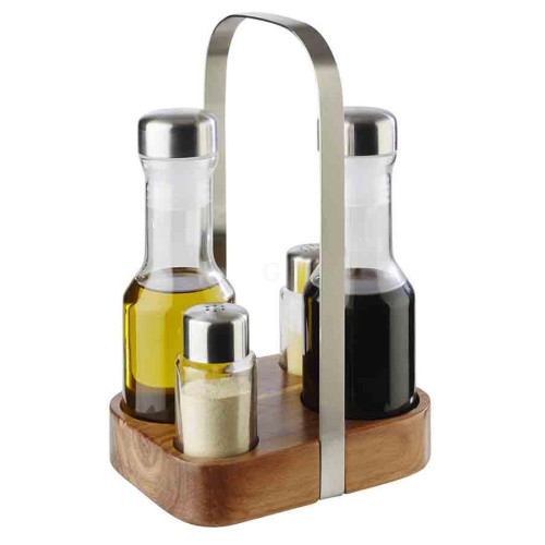 APS Pfeffer-, Salz-, Essig- und Öl-Menage WOOD