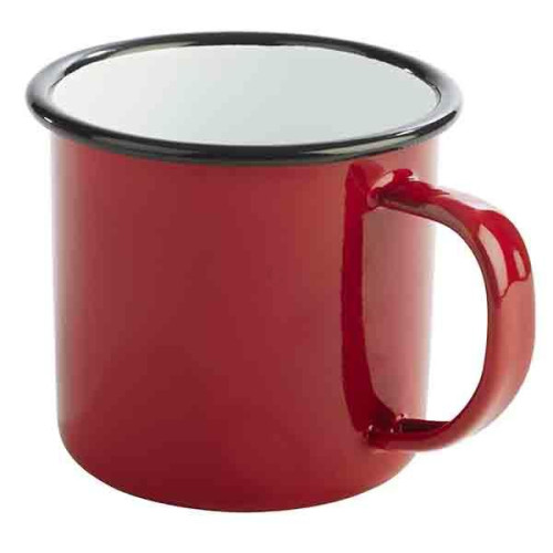 APS ENAMELWARE Henkelbecher, außen rot