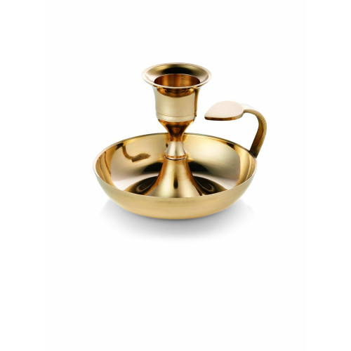 WAS 5 Kerzenhalter mit Griff Ø 10 cm Höhe 7 cm goldfarben Messing