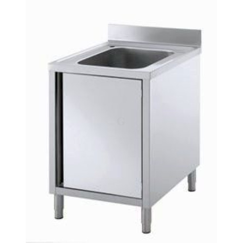 Gastro-Steel Edelstahl Spülschrank mit 1 Becken 600 x 600 mm