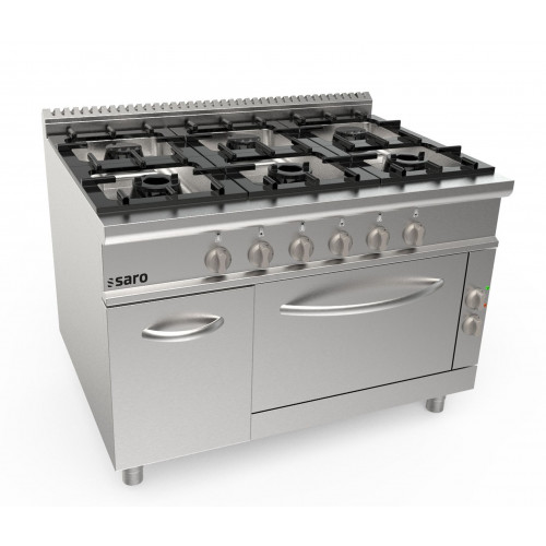 SARO Gasherd + Elektroofen 6 Brenner Modell LQ / CUG6NE