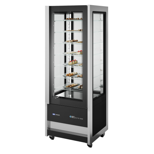 NordCap Panorama-Kühlvitrine CRISTAL TOWER 750 RV TN Black