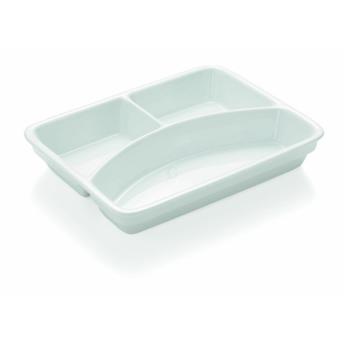 WAS 3 x Abteilschale 3-fach Unterteilung 23,5 x 17,5 x4,5 cm Porzellan