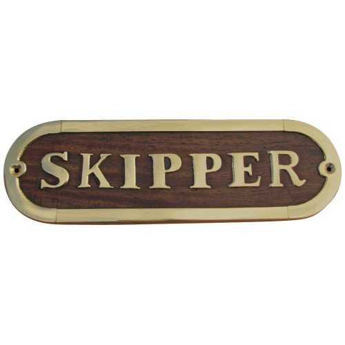 Sea Club Türschild Skipper Holz