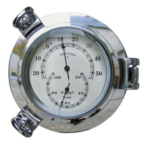 Sea Club Thermo- & Hygrometer verchromt 14 cm