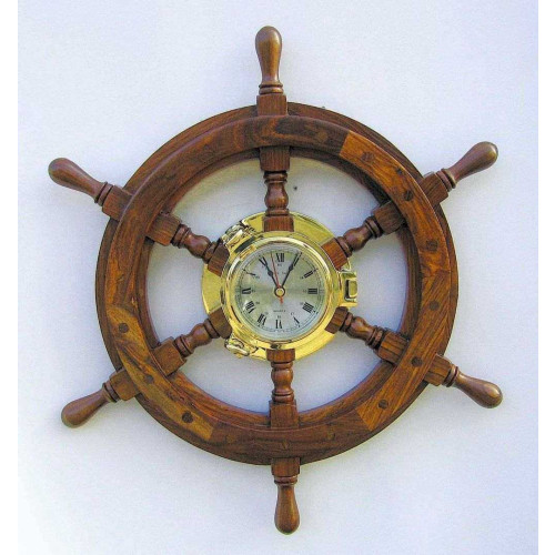 Sea Club Bullaugenuhr im Steuerrad  45 cm