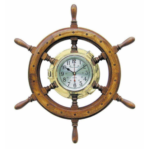 Sea Club Bullaugen-Uhr im Steuerrad 60 cm