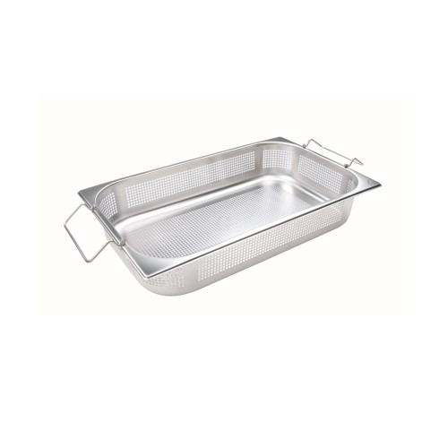 B.PRO Gastronorm-Kocheinsatz 19,0 Liter Edelstahl Gelocht mit Klappgriffen GN 1/1-145 mm