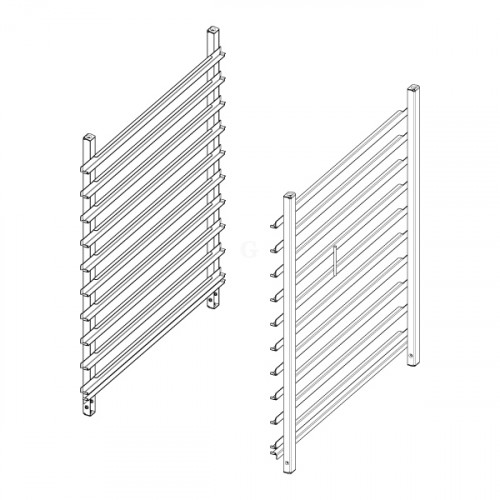 RATIONAL Einhängegestell Typ 10-2/1, 10x2/1GN, 68 mm Schienenabstand, Marine-Ausführung (USPHS)