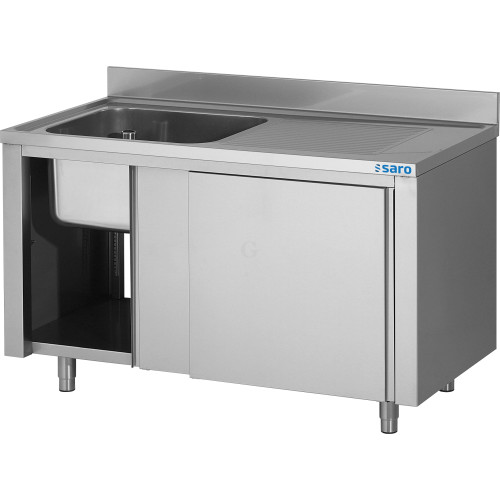 SARO Spülschrank mit Schiebetüren 1200mm, 1 Becken links