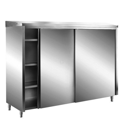 SARO Edelstahl-Lagerschrank mit Schiebetüren 1400 x 600 x 2140 mm