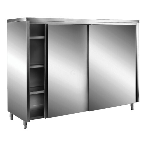 SARO Edelstahl-Lagerschrank mit Schiebetüren 1400 x 600 x 2000 mm