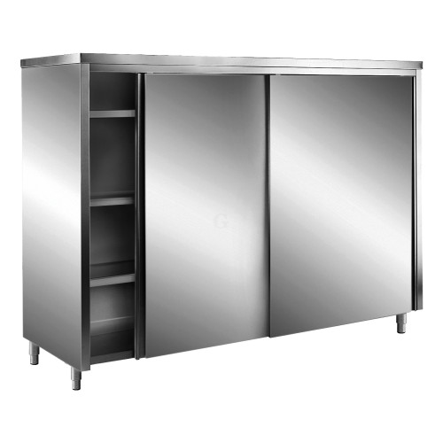 SARO Edelstahl-Lagerschrank mit Schiebetüren, 1400 x 700 x 2000 mm