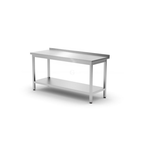 Hendi Budget Line Wandarbeitstisch mit einem Ablageboden - geschraubt, 600 x 600 x (H) 850 mm