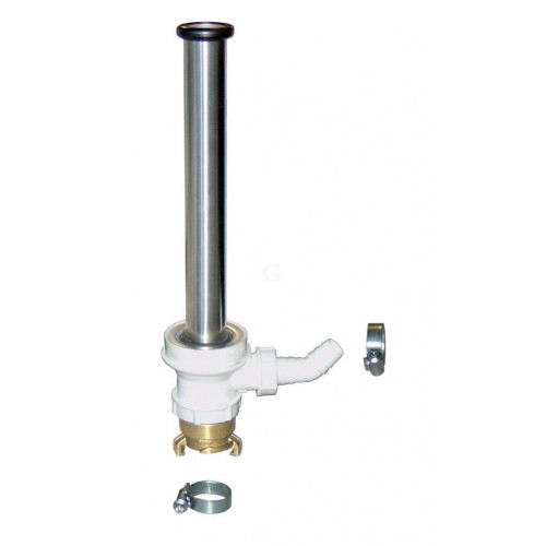 Hagola - Standrohrventil 1 1/4 "mit Standrohr Edelstahl poliert T-Stück mit Muldenablauf Zubehör