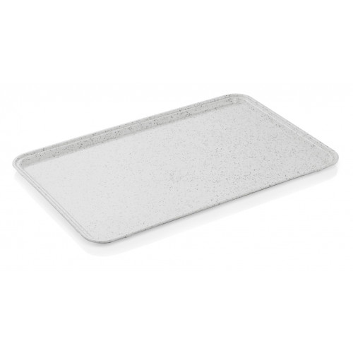 WAS EN Tablett Tray 97 53 x 37 cm hellgrau mit kleinen Punkten Polyester