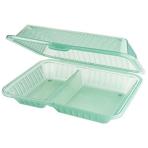 Contacto Eco-Takeouts Behälter, 2 Fächer grün