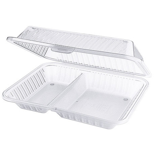 Contacto Eco-Takeouts Behälter, 2 Fächer weiß 