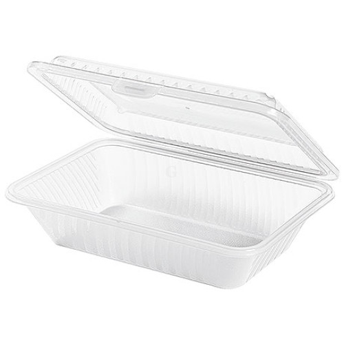 Contacto Eco-Takeouts Behälter, flacher Deckel, weiß