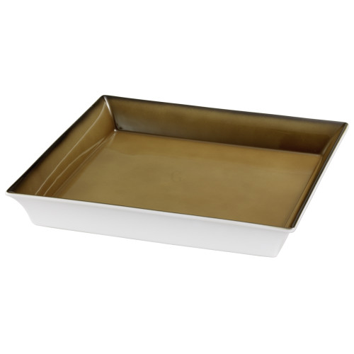 Frilich RAISER OAK Frischeschale - Porzellanschale 350 x 350 mm, caramel