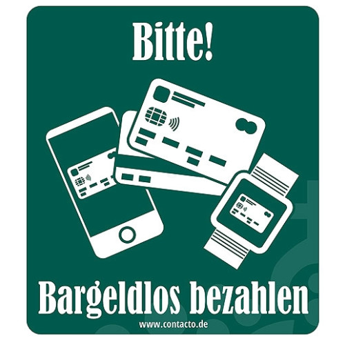Contacto Aufkleber "Kontaktlos zahlen"