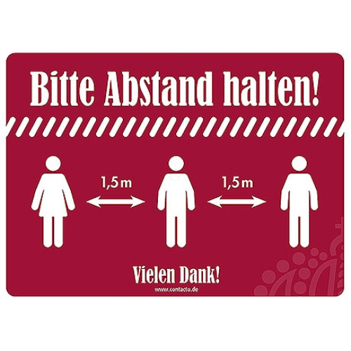 Contacto Aufkleber "Abstand halten"