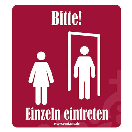 Contacto Aufkleber "Einzeln Eintreten"