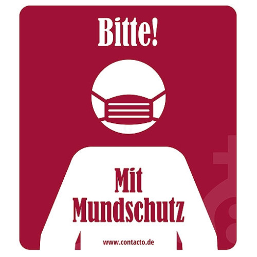 Contacto Aufkleber "Mit Mundschutz"