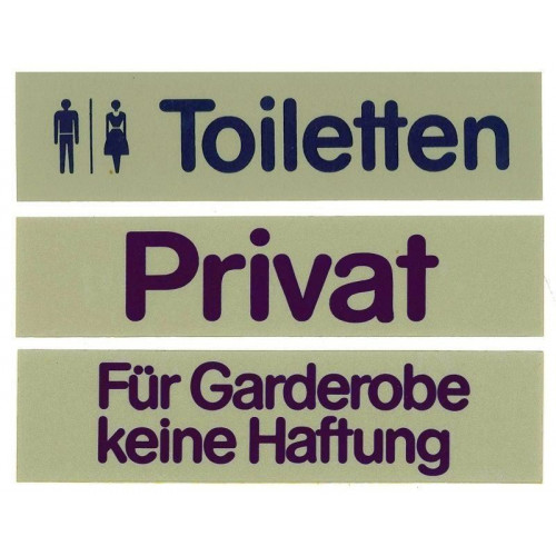 Contacto Schild, ZU DEN TOILETTEN