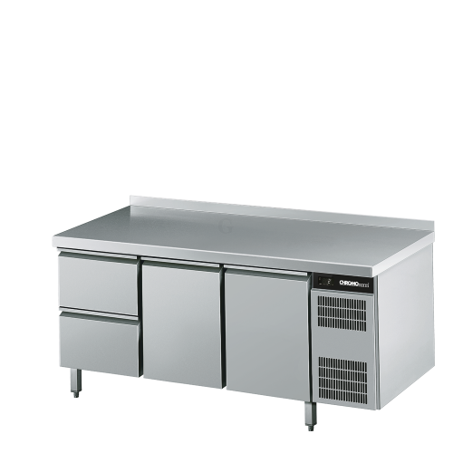 CHROMOnorm Kühltisch mit 2 Türen und 2 Schubladen