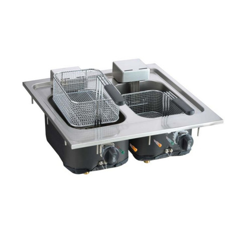 EKU Thermik Integral Einbau Elektro Doppelfritteuse D-FRE-60-200